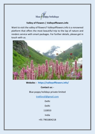 Valley Of Flowers  Valleyofflowers.info