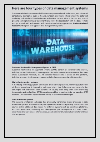 types of data management systems