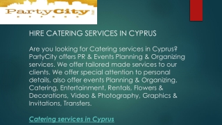 Hire Catering Services in Cyprus