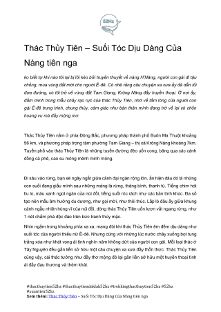 Kinh Nghiem Du Lich Thac Thuy Tien Co Gi Thu Vi Xuantien52hz