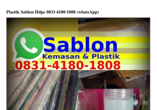 Plastik Sablon Hdpe