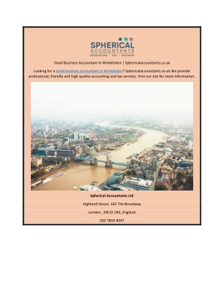 Small Business Accountant in Wimbledon | Sphericalaccountants.co.uk