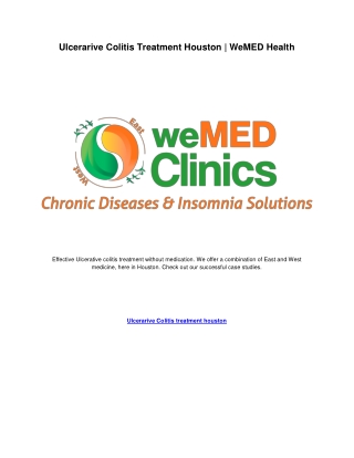 Ulcerarive Colitis Treatment Houston WeMED Health