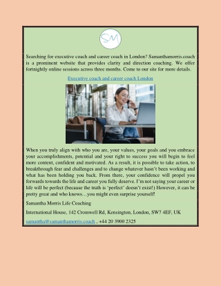 Executive Coach And Career Coach London | Samanthamorris.coach