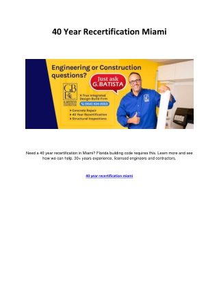 40 Year Recertification Miami