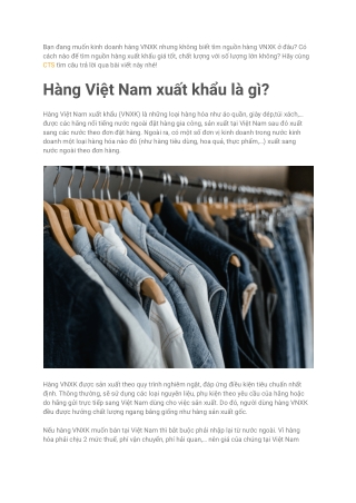 Cách tìm nguồn hàng xuất khẩu