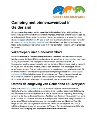 Camping met binnenzwembad in Gelderland