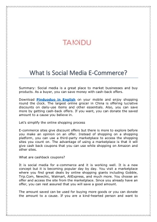 What Is Social Media E-Commerce