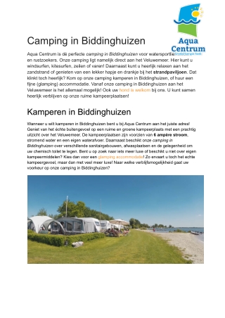 Camping in Biddinghuizen