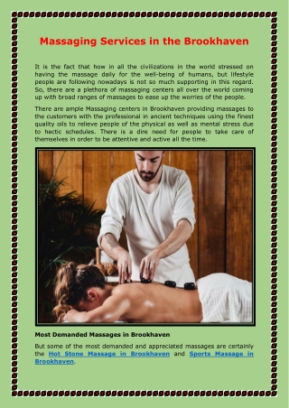 Massaging Services in the Brookhaven