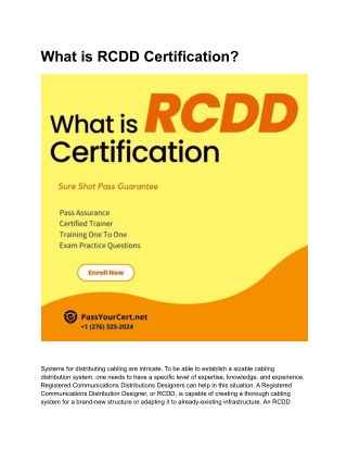 What is RCDD Certification?