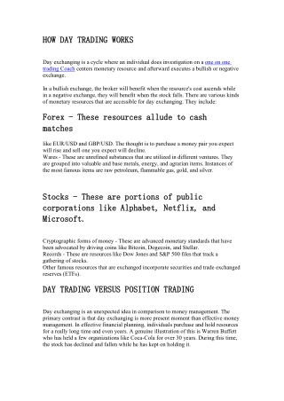 HOW DAY TRADING WORKS