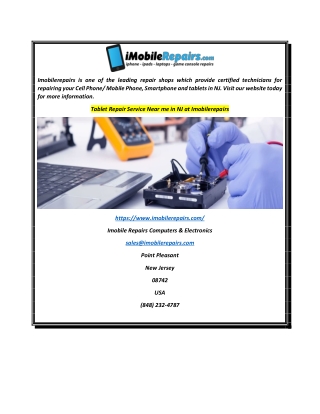 Tablet Repair Service Near me in NJ at Imobilerepairs