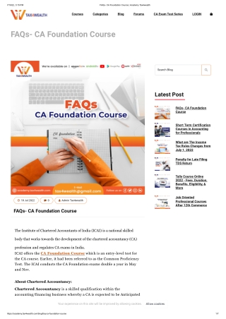 FAQs- CA Foundation Course _ Academy Tax4wealth