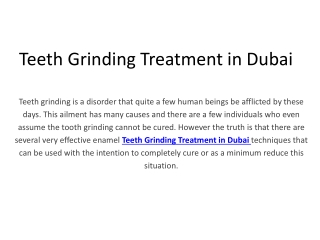 Teeth Grinding Treatment in Dubai