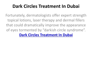 Dark Circles Treatment In Dubai 2