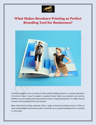 What Makes Brochure Printing as Perfect Branding Tool for Businesses