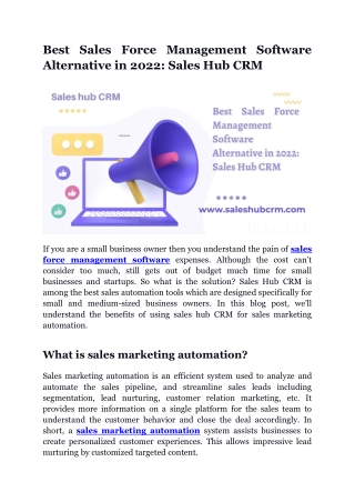 Best Sales Force Management Software Alternative in 2022_ SalesHub CRM