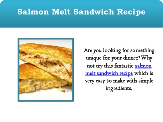Salmon Melt Sandwich Recipe