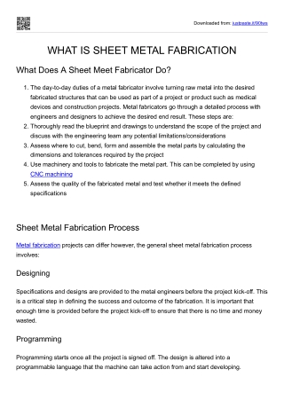 Sheet metal fabrication