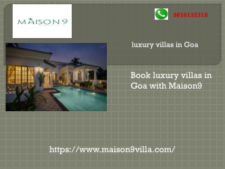 Book luxury villas in Goa with Maison9