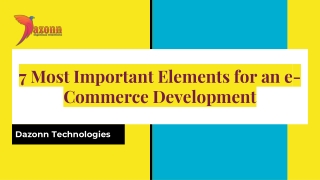 7 Most Important Elements for an e-Commerce Development