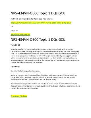 NRS-434VN-O500 Topic 1 DQs GCU