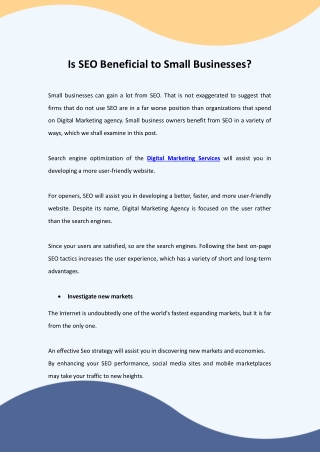 Is SEO Beneficial to Small Businesses