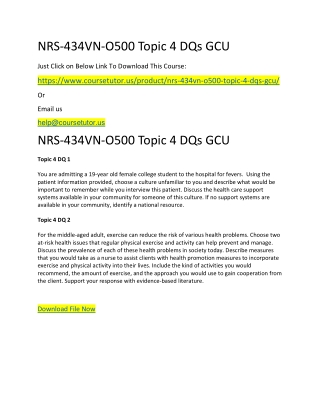 NRS-434VN-O500 Topic 4 DQs GCU