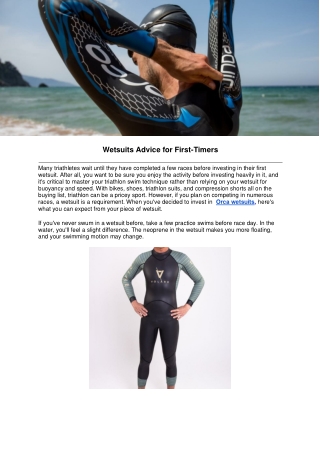 Wetsuits Advice for First-Timers