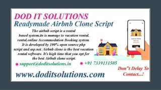 Best Online Airbnb Clone System - DOD IT SOLUTIONS