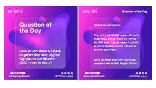 How much does a MSME Registration and Digital Signature Certificate (DSC) cost?