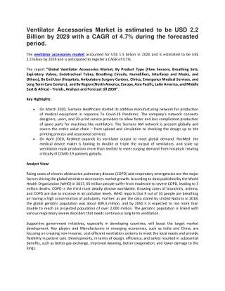Ventilator Accessories Market