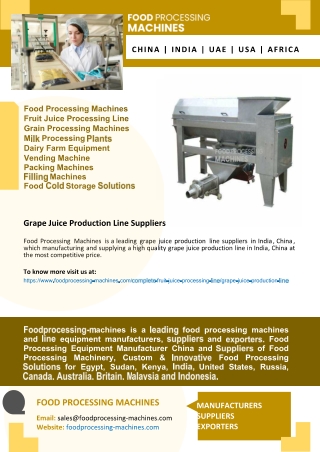 Grape Juice Production Line Suppliers