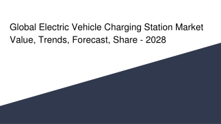 Global Electric Vehicle Charging Station Market Value, Trends, Forecast, Share - 2028