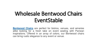 Bentwood Chairs - EventStable