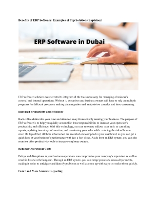 ERP Software in Dubai