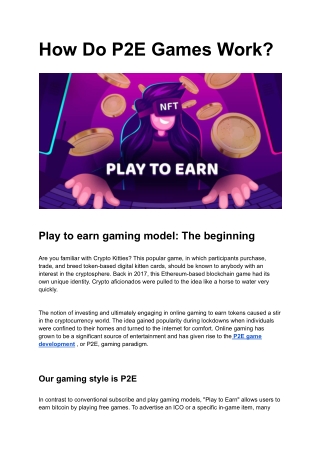 How Do P2E Games Work