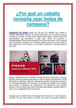 ¿Por qué un caballo necesita usar botas de campana