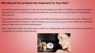 Why Natural hair products Are Important For Your Hair_