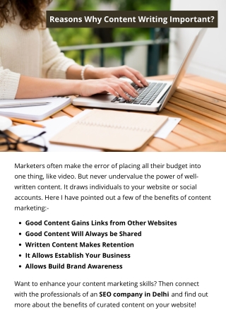 Reasons Why Content Writing Important?