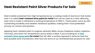 Heat Resistant Paint Silver Products For Sale