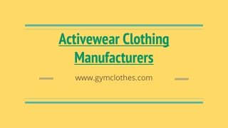 Activewear Clothing Manufacturers