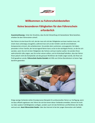 Keine besonderen Fähigkeiten für den Führerschein erforderlich