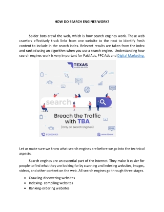 How do search engines work ?