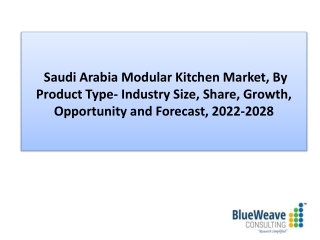Saudi Arabia Modular Kitchen Market Insight, Outlook