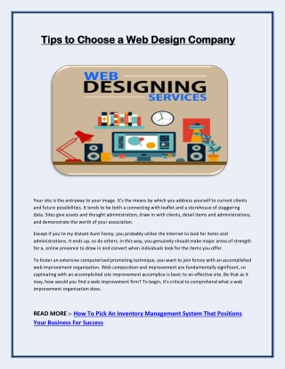 Tips to Choose a Web Design Company