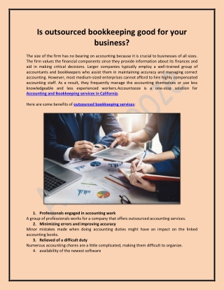 Accounting and bookkeeping services
