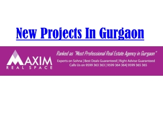 New Projects In Gurgaon