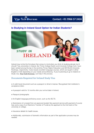 Is Studying in Ireland Good Option for Indian Students